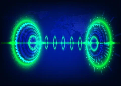 Graphics design circle cog glow concept hitech technology network Stock Illustration