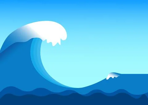 Graphics design drawing ocean wave vector illustration イラスト素材