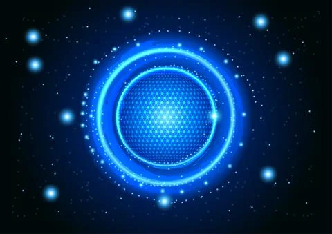 Graphics design Hitech style technology cycle circle glow vector illustration Illustrazione stock