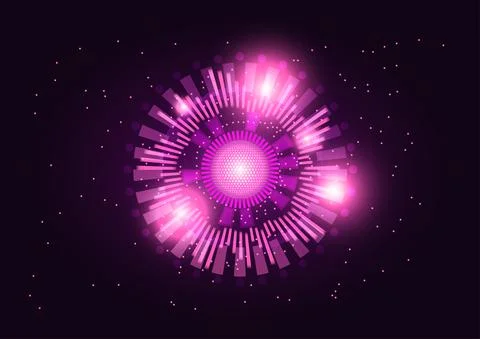 Graphics design Hitech technology circle style glow network technology Stock Illustration
