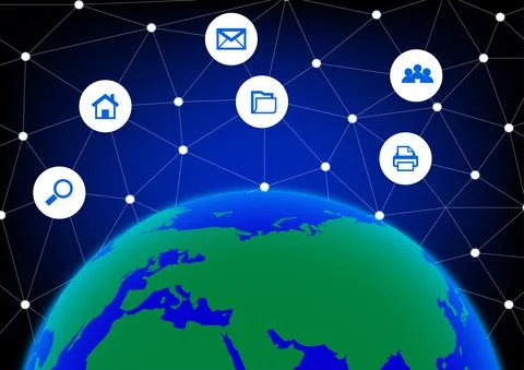 Graphics diagram cloud computing concept infrastructure link access data Stock Illustration