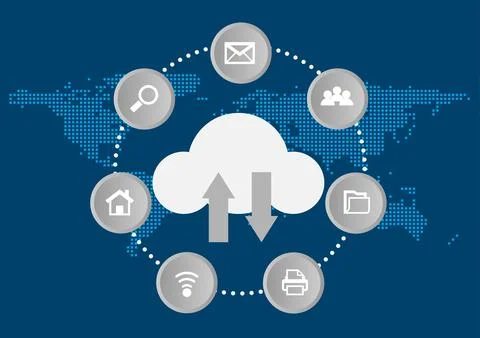 Graphics diagram cloud computing concept infrastructure イラスト素材