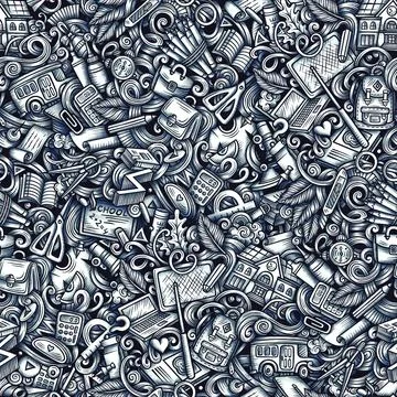 Graphics doodle School seamless pattern Stock Illustration
