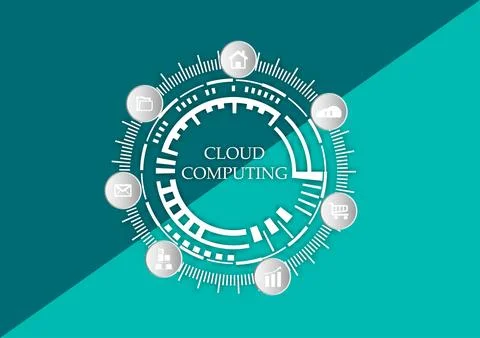 Graphics drawing Cloud Computing network connection communication vector Illustrazione stock