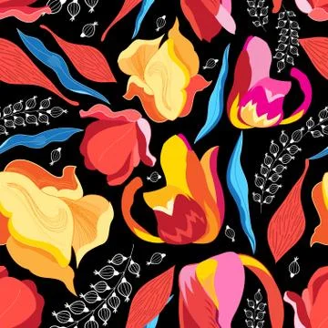 Graphics floral bright vector pattern Stock Illustration