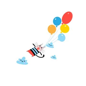 Graphics funny amorous cat Stock Illustration