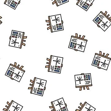 Graphics geek vector seamless pattern sign Illustrazione stock