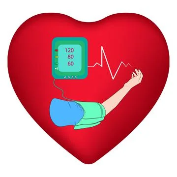 Graphics image arm and heart background Stock Illustration