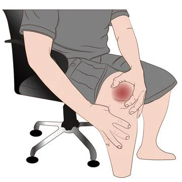 Graphics image Tendon bone knee joint problems on leg vector illustration Illustrazione stock