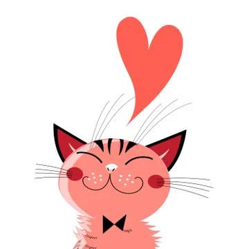 Graphics in love cat Stock Illustration