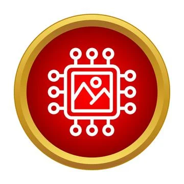 Graphics processing unit chip vector icon Stock Illustration