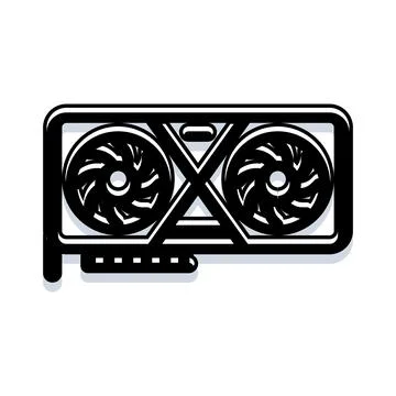 Graphics processing unit component for computer gaming technology Stockillustratie