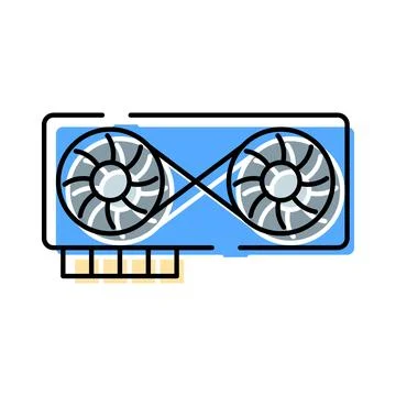 Graphics processing unit component for computer gaming Stockillustratie