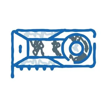 Graphics processing unit component icon drawing Stock Illustration
