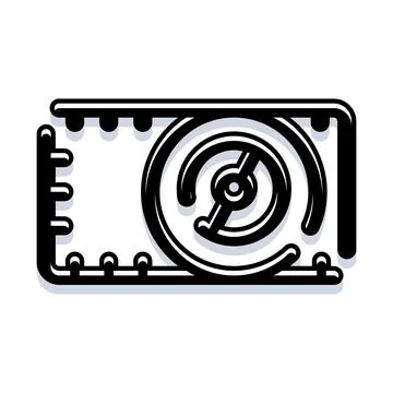 Graphics processing unit component isometric line art イラスト素材