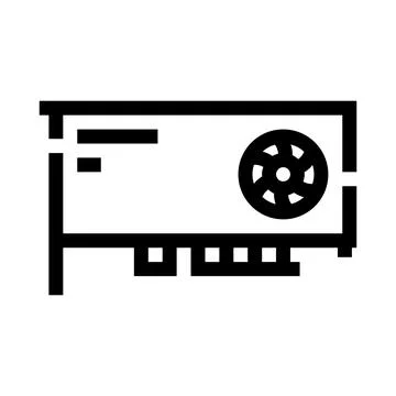 Graphics processing unit computer hardware component icon Stock Illustration
