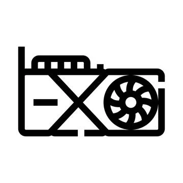 Graphics processing unit computer hardware component icon Stockillustratie