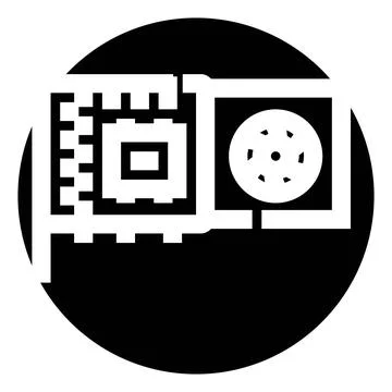 Graphics processing unit computer hardware technology icon Stockillustratie