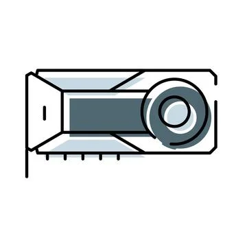 Graphics processing unit computer hardware component icon Stock Illustration