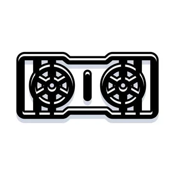 Graphics processing unit computer hardware component icon Stock Illustration