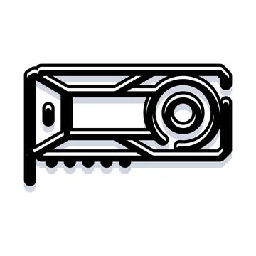 Graphics processing unit computer hardware component icon Stockillustratie