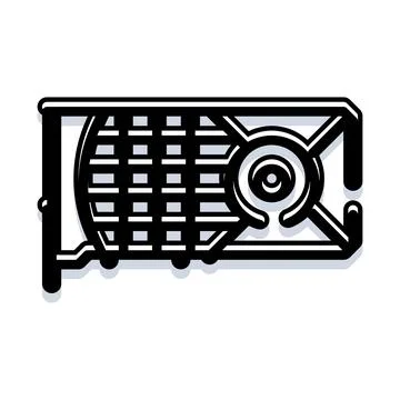 Graphics processing unit computer hardware component icon Stock Illustration