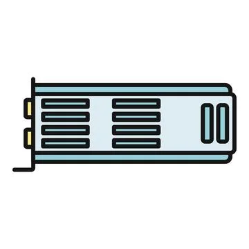 Graphics processing unit computer hardware icon Stock Illustration