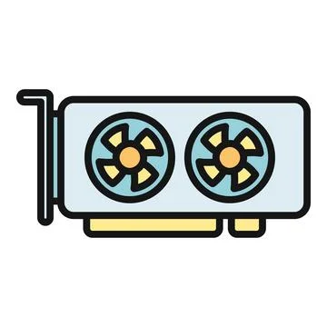 Graphics processing unit computer hardware component icon Illustrazione stock