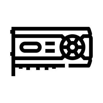 Graphics processing unit computing hardware component icon Stock Illustration