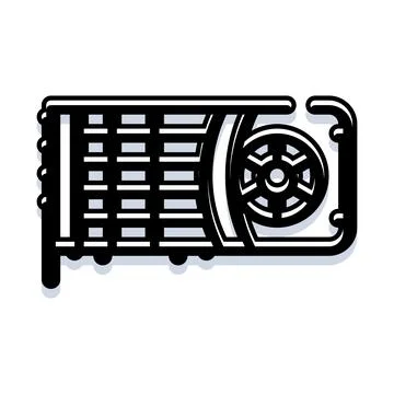 Graphics processing unit computing hardware technology component Stock Illustration