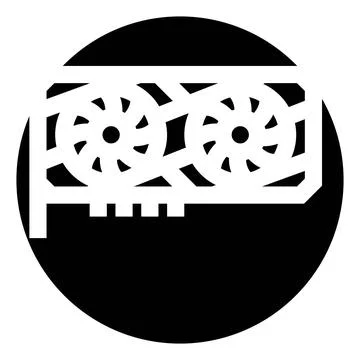Graphics processing unit with cooling fans icon Stockillustratie