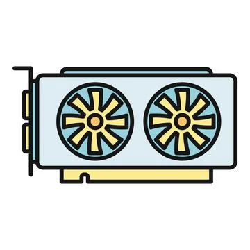 Graphics processing unit with cooling fans vector illustration 库存插图