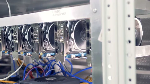 Graphics processing unit for cryptocurrency mining. Stock Footage 93745464