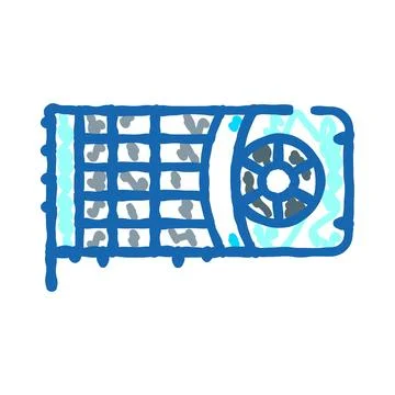 Graphics processing unit doodle icon for technology Stock Illustration
