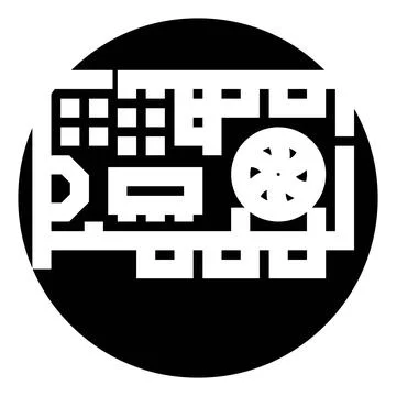 Graphics processing unit hardware component icon technology Stock Illustration