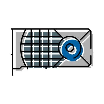 Graphics processing unit hardware component icon illustration Stock Illustration