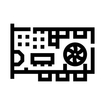 Graphics processing unit hardware computer icon Illustrazione stock