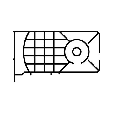 Graphics processing unit hardware electronic component icon Stock Illustration