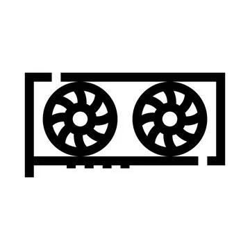 Graphics processing unit hardware system cooling fan icon イラスト素材