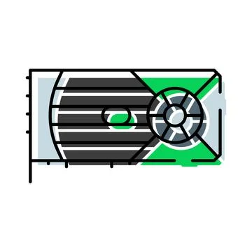Graphics processing unit icon for computer hardware Stock Illustration