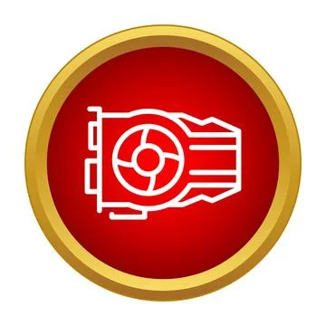 Graphics processing unit icon representing computer hardware Stock Illustration