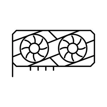 Graphics processing unit icon representing computer hardware Stock Illustration