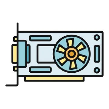 Graphics processing unit icon representing computer hardware component Stock Illustration