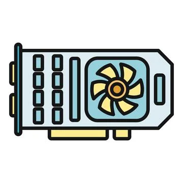 Graphics processing unit icon representing computer hardware component Stock Illustration