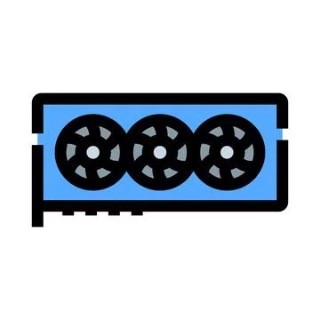 Graphics processing unit with three cooling fans Stockillustratie