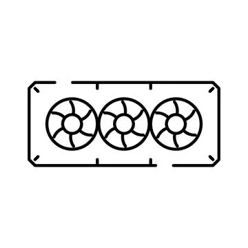 Graphics processing unit with triple cooling fans system Stockillustratie