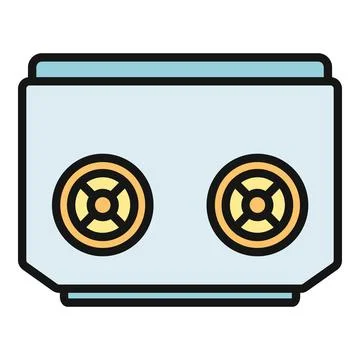 Graphics processing unit with two cooling fans Stock Illustration
