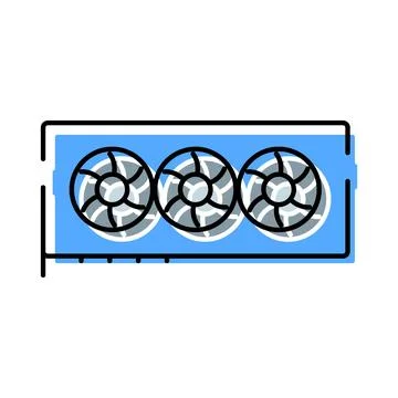 Graphics processing unit vector icon on white background Illustrazione stock