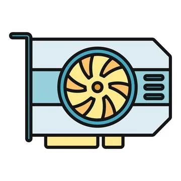 Graphics processing unit vector icon illustrating computer hardware イラスト素材