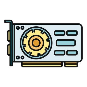Graphics processing unit vector icon for gaming hardware Stock Illustration